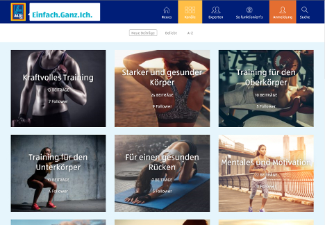 Das neue Wellness-Portal von Aldi Sd soll Kunden in ihrem Alltag begleiten und sie bei der Zielerreichung untersttzen (Foto: Screenshot / Aldi Sd)