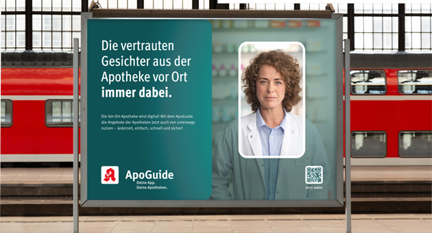 Zum Start der Apotheken-App ApoGuide luft eine Plakatkampagne, die die Vorteile der Apotheken vor Ort hervorhebt - Foto: GEDISA