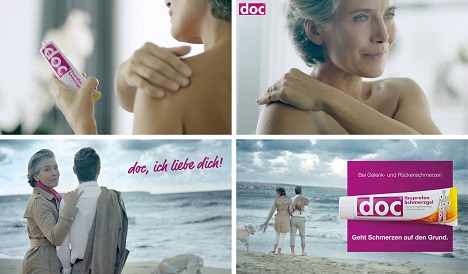 Mit dem Claim 'doc, ich liebe dich!' starten die neuen TV-Spots fr das 'doc Ibuprofen Schmerzgel' (Foto: Schmittgall Gruppe)