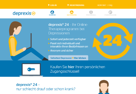 deprexis24 will den Patienten einen individuellen Dialog bieten (Foto: Screenshot / Servier)