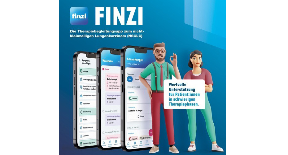 Die Finzi-App von AstraZeneca und IPG Health Frankfurt richtet sich an Patient:innen mit einer speziellen Lungenkrebsform, die eine lange Therapie erfordert - Foto: IPG Health Frankfurt