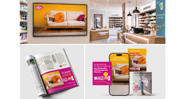 Peix setzt Doc als Alternative zu Schonhaltung in Szene - Die neue Kampagne für das Doc Ibuprofen Schmerzgel stammt von Peix - Foto: Peix Health Group