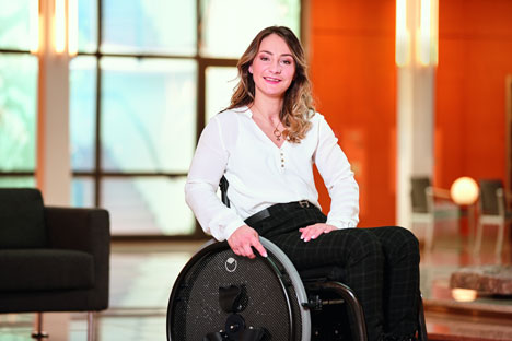 Kristina Vogel ist Markenbotschafterin fr das Rollstuhlrad von Trivida  Foto: Adriane Beck & Partner