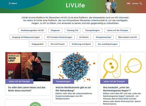 Das Webmagazin 'Livelife' wurde zusammen mit HIV-Positiven entwickelt (Foto: Screenshot)