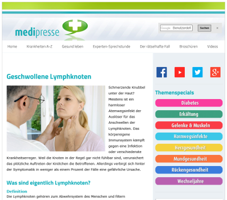 Die Gesundheitsredaktionen von Klambt wollen eng mit 'Medipresse' zusammenarbeiten (Foto: Screenshot / Medipresse)