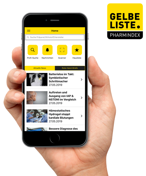 Bereits registrierte Nutzer der alten Gelben Liste Pharmindex App oder der Gelben Liste Pharmindex Webseite knnen sich auf der neuen App mit ihrem bestehenden Nutzerkonto anmelden (Foto: MMI)
