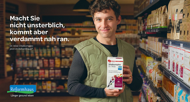 Reformhaus startet Longevity-Offensive - Eines der drei Motive der von Tank Tank entwickelten Longevity-Kampagne für Reformhaus - Foto: Tank Tank