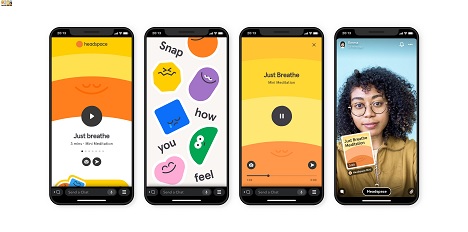 Gemeinsam mit Headspace hat Snapchat ein Feature entwickelt, das Meditations- und Achtsamkeitsbungen anbietet und den Austausch unter Nutzern frdert (Foto: Snapchat)