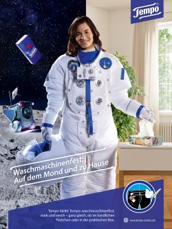 Tempo verbindet Astronautin mit ihrer Familie - Essity wirbt aktuell in mehreren Online-Filmen für seine Marke Tempo - Foto: Leo Burnett