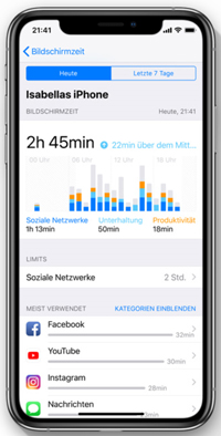 Unter dem Motto 'Besser wissen, wie du und deine Kinder Gerte nutzen' erweitert Apple sein Betriebssystem iOS 12 um das neue Feature 'Bildschirmzeit'(Quelle: Apple)
