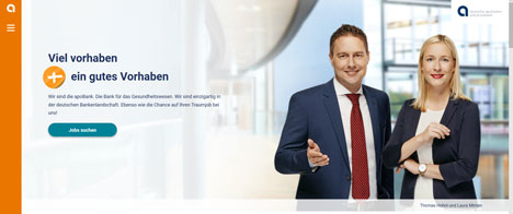 Nexum hat die Karriere-Website der apoBank einem Komplettrelaunch unterzogen (Foto: Screenshot/ karriere.apobank.de)