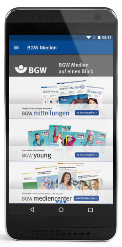 Die neue App 'BGW Medien' ermglicht den mobilen Zugriff auf fnf Magazine (Foto: wdv)