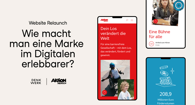 Im Zuge des Website-Relaunches, passte die Digitalagentur Denkwerk auch den Markenauftritt der Sozialorganisation Aktion Mensch an - Foto: Denkwerk GmbH / Aktion Mensch