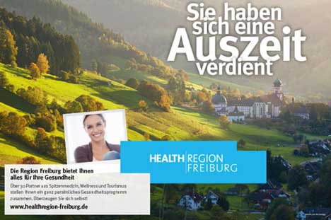 Die Plakate bewerben Freiburg als Gesundheitsregion (Foto: FWTM)